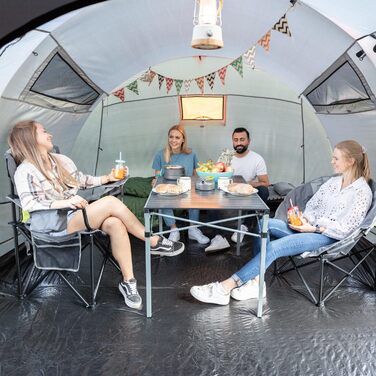 Крісло для кемпінгу Skandika Relax Comfort: зручне, складне, з підстаканником та ізольованим відділенням, до 160 кг, сіре
