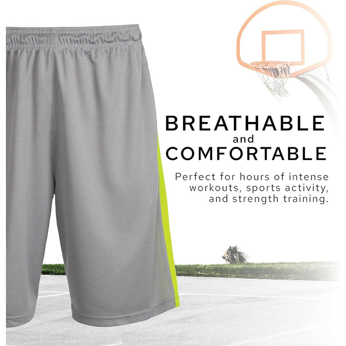 Шорти спортивні чоловічі - баскетбольні шорти для чоловіків - активні шорти для тренувань, залу, бігу (S, набір 5 шт.)