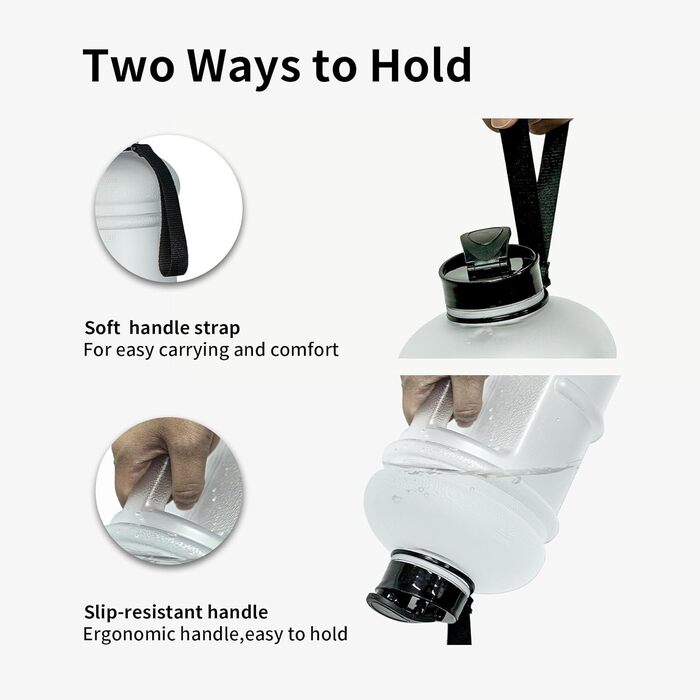 Фляга для води TOOFEEL 2л BPA free, велика спортивна фляга з позначеннями об'єму - 2200 мл