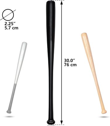 Біта для бейсболу Redfield з масиву дерева (76 см) - екологічна, чорна або натуральна