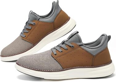 Чоловічі Slip-On кросівки: дихаючі, шнурівка, для ходьби, фітнесу, спорту, відпочинку та бізнесу (42.5 EU, Коричневий)