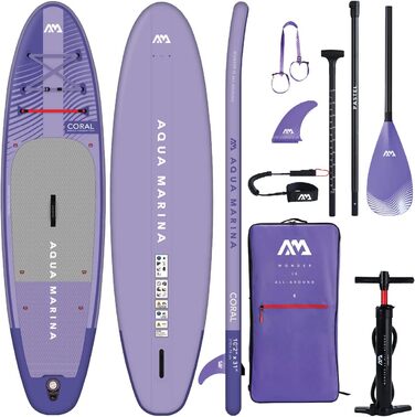Надувна SUP-дошка Aqua Marina Coral 310 см, фіолетова, для веслування стоячи
