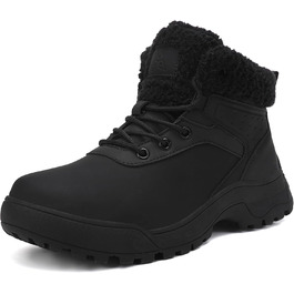 Зимові черевики жіночі снігоступи на шнурівці з антиковзким покриттям, тепла підкладка з хутром (42 EU, Чорний)