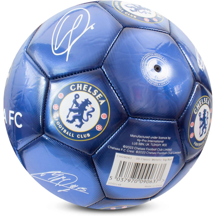 Офіційний футбольний м'яч Chelsea FC Hy-Pro, металевий, розмір 5, для тренувань та матчів, колекційний, для дітей і дорослих