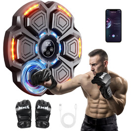 Музична бокс-машина для дорослих Bluetooth з рукавичками, LED підсвічуванням, 9 режимів швидкості та лічильником ударів