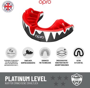 Захисна капа OPRO Platinum для дорослих і дітей, з інноваційною технологією підгонки, для боксу, футболу, MMA, єдиноборств, хокею та контактних видів спорту, чорна/золота/червона