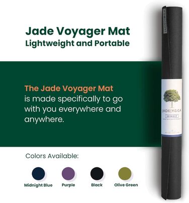 Йога-мат Jade Yoga Voyager 1,6 мм чорний, складаний, для подорожей