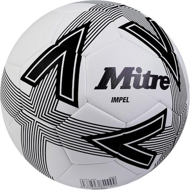 Футбольний м'яч Mitre Impel L30P біло-чорний, зносостійкий та стійкий до деформації