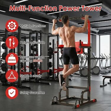 Силова станція TLGREEN Power Tower для дому: турнік, бруси, тренажер для пресу - до 200 кг