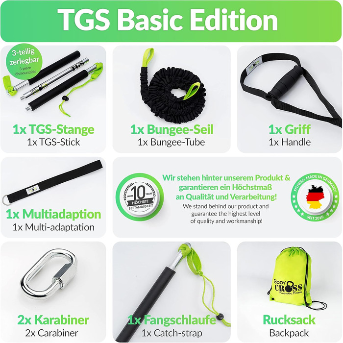 BodyCROSS Premium Rip Trainer – тренажер Rip Trainer преміум-класу, до 24 кг навантаження, студійна якість, Made in Germany