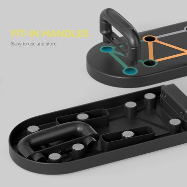 Складне тренажерне дошка Sportnow Push Up Board 11-в-1 з антиковзкими подушками для рук, плечей та грудей (чорний)