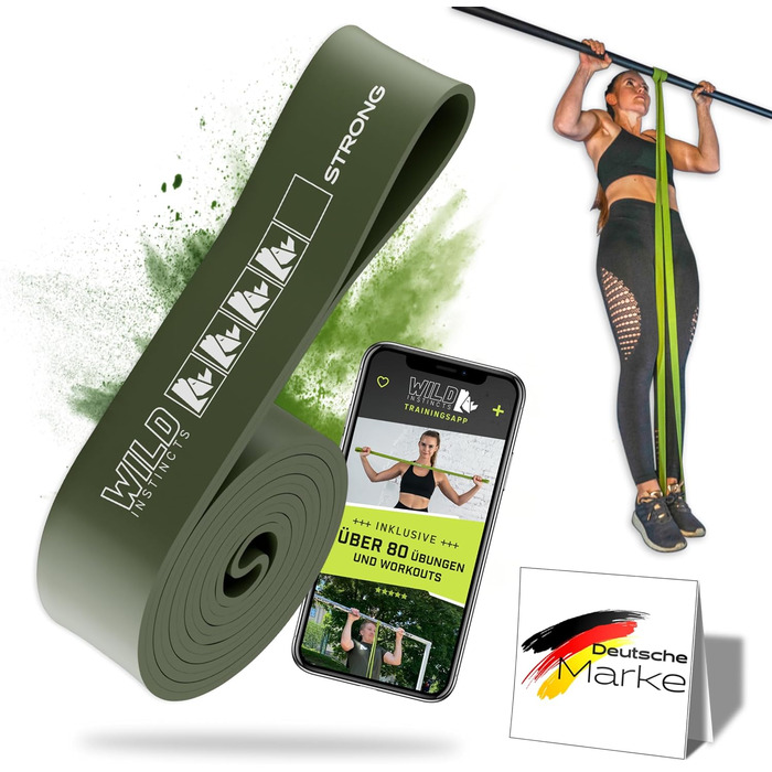 Стрічки опору STRONG для фітнесу та кросфіту: набір еластичних гумок для силових тренувань, розтяжки та підтягувань + сумка + додаток для тренувань