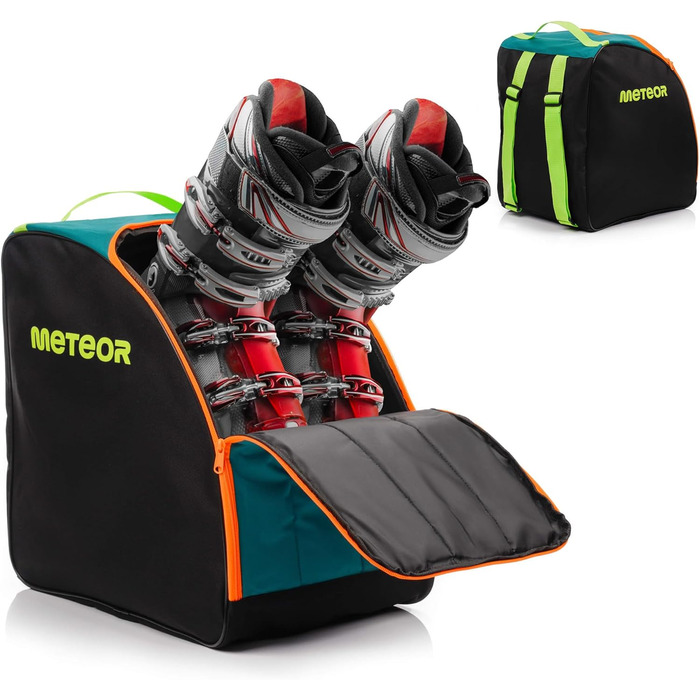 Чохол для лижних черевиків Meteor - компактна сумка для черевиків та рукавиць. Водонепроникний, легкий та міцний, ідеальний для подорожей та зимового спорту. (Зелений/Чорний, рюкзак для лижних черевиків)