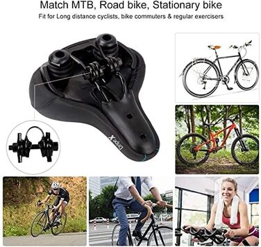 Велосипедне сідло Dripex для чоловіків та жінок: зручне, м'яке, гелеве, водонепроникне, ергономічне. Підходить для MTB, Citybike, шосе. Колір: блакитний