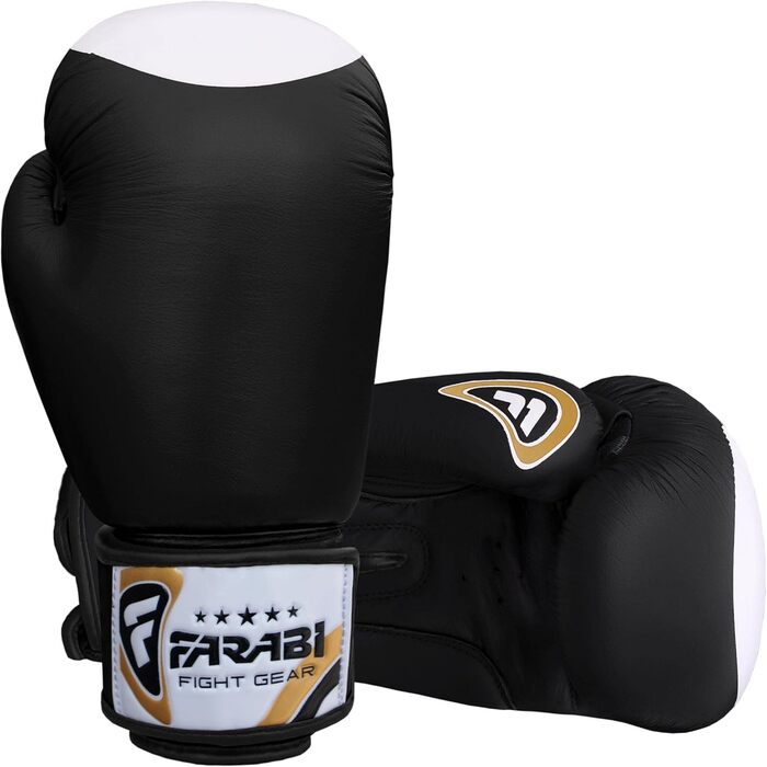 Боксерські рукавички Farabi з натуральної шкіри для боксу, MMA, муай-тай, кікбоксингу, тренувань та спарингів