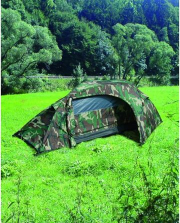 Намет Mil-Tec Recom односпальний (150x250 см) WOODLAND: ультралегкий, компактний, для кемпінгу, трекінгу та туризму