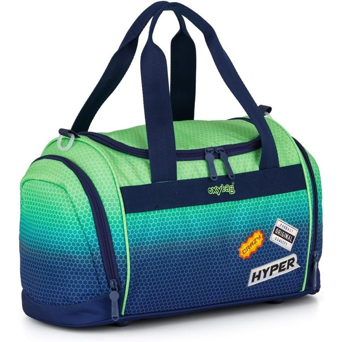 Спортивна сумка Kinder з відділенням для взуття, 2 бічними кишенями, регульованим плечовим ременем, 100% поліестер, 45×28×22 см, 600 г (Блакитна)