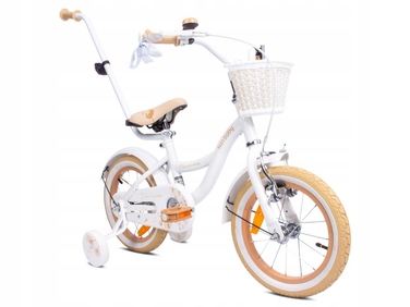 Дитячий велосипед SUN BABY Flower Bike 16 дюймів для дівчинки, біло-бежевий