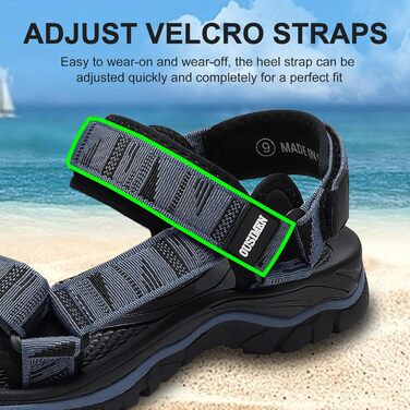 Чоловічі трекінгові сандалі SYKT для активного відпочинку та пляжу (чорно-синій, 40 EU)