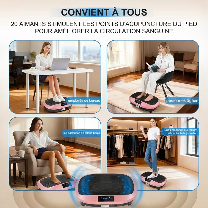 Віброплатформа для фітнесу Sport Home (Рожева) - 6 програм, для схуднення та м'язів