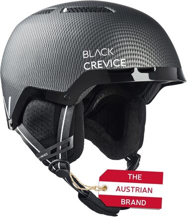Гірськолижний шолом Black Crevice Chamonix, ударостійкий, дихаючий, для чоловіків і жінок, сноуборд, регульований розмір, матовий чорний/білий, S (51-54 см)