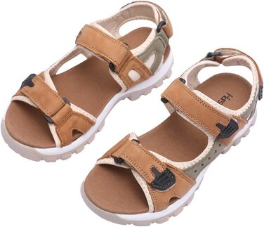 Жіночі літні спортивні сандалі Harssidanzar для туризму та активного відпочинку - шкіра, колір кавово-сірий, розмір 38 EU