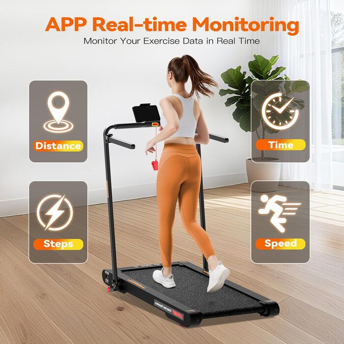 Sperax Килимок для ходьби з вібрацією 3-в-1 для бігового тренажера, з пультом дистанційного керування, 0.3-6 км/год, для дому та офісу (Сірий)