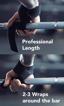 Fitgriff® Ремені для тяги (з підкладкою) для силових тренувань, бодібілдингу, фітнесу - ремені для підйому штанги - для жінок та чоловіків, стандарт (обхват зап'ястя понад 16 см), чорний, оригінальний