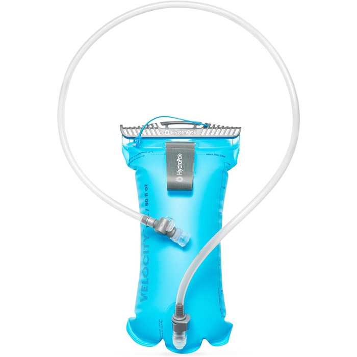 Питна система HydraPak Velocity 1,5 л Malibu Blue — резервуар для гідратації, вузький профіль, самозакривний клапан, герметична, повністю вивертається, придатна для миття в посудомийній машині
