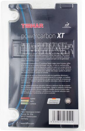 Настільний тенісний ракетка Tibhar Powercarbon XT, універсальна та атакуюча, ITTF, жовта