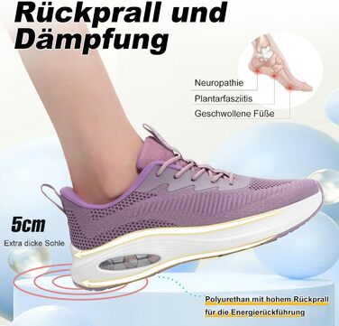 Жіночі кросівки ZYEN для широкої стопи: зручні, дихаючі, для занять спортом та бігу (41 EU, фіолетовий)