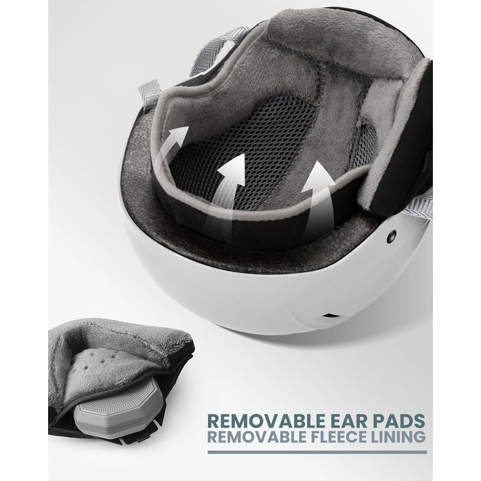 Шолом для сноуборду OutdoorMaster з маскою, захисний EPS-пінопласт, 14 вентиляційних отворів, для чоловіків, жінок та підлітків, матовий білий L