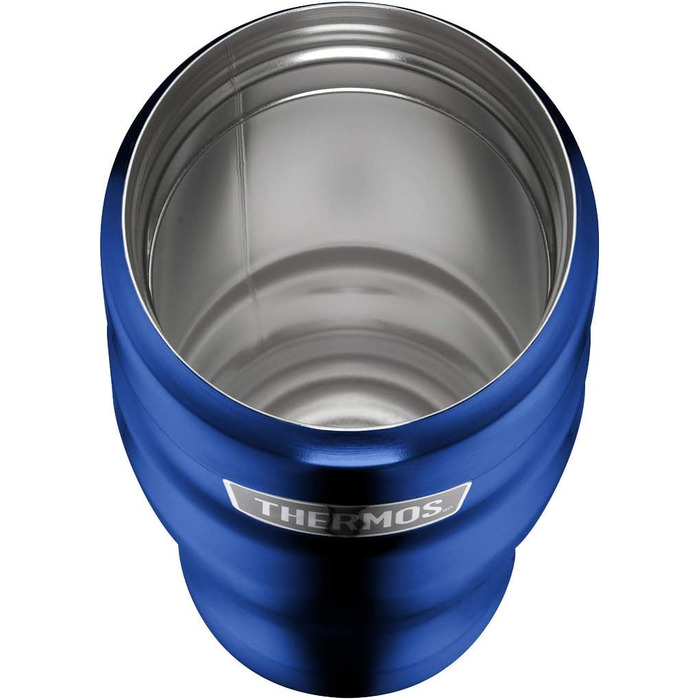 Термокружка THERMOS Stainless King, 470 мл, синя, із нержавіючої сталі, термочашка для кави, ізольована, герметична, зберігає тепло 7 годин, холод 18 годин, BPA-Free, підходить для посудомийки