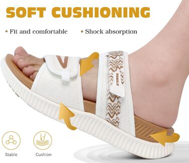 Спортивні сандалі KuaiLu жіночі з м'якою устілкою, ортопедичні, для туризму та відпочинку, білі/хакі, 39 EU