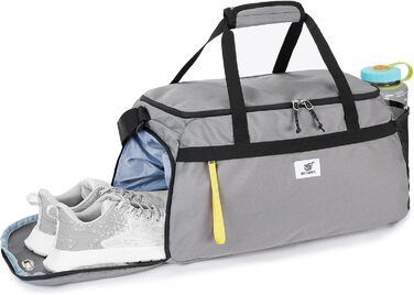 Спортивна сумка SKYSPER 35L з відділенням для взуття та мокрих речей - для фітнесу, спорту, подорожей (сіра)