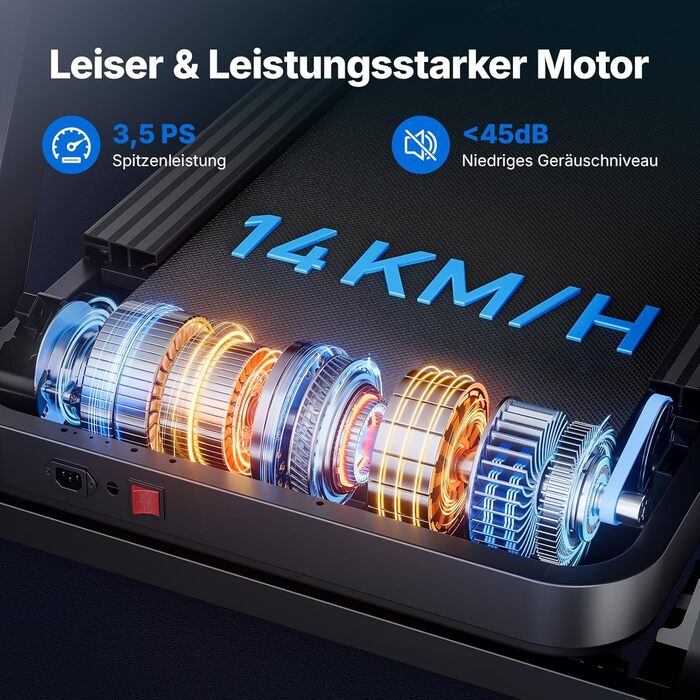 Біговий тренажер MERACH для дому з регулюванням нахилу (6%-18%), швидкість до 14 км/год, складаний, потужність 2.5HP/3.5HP, максимальне навантаження 136/159 кг, розмір 42*108 см / 46*120 см, чорний, з підключенням до додатку