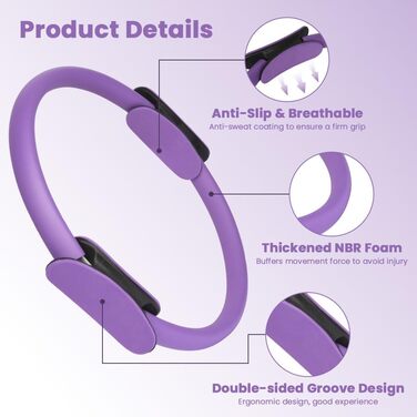 Набір для пілатесу AOOSA: коло, м'яч, стрічки опору. Комплект для йоги вдома