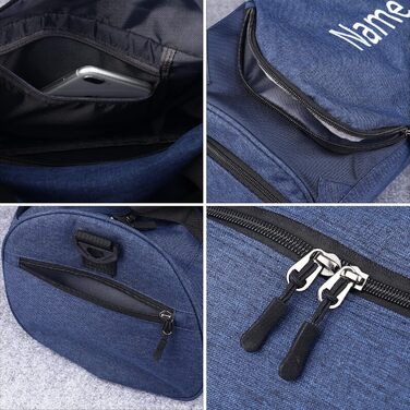 Персоналізована вишита спортивна сумка для подорожей з відділенням для взуття та вологих речей, сіра