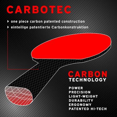 Донік-Шильдкрот тенісна ракетка CarboTec 3000, карбон, монолітна конструкція, анатомічна ручка, 758214