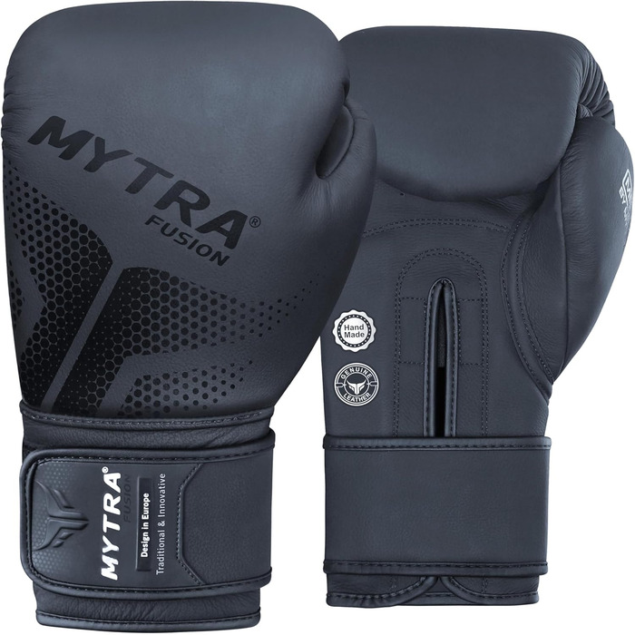 Боксерські рукавички Mytra Fusion з натуральної шкіри для чоловіків і жінок, Muay Thai, MMA, тренувань, 10-16 унцій