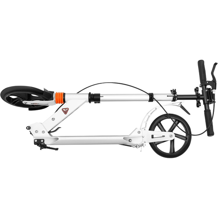 Тритоколісний самокат дорослий складний, дитячий самокат, міський самокат з гальмом, білий