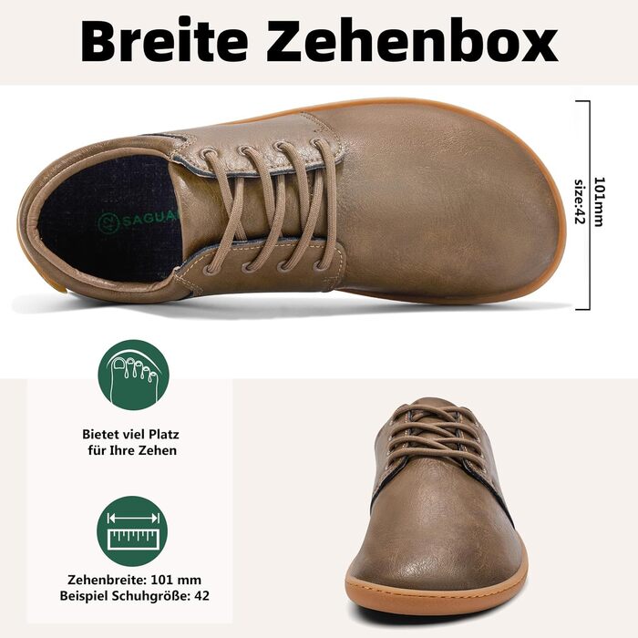 Чоловічі шкарпетки-мокасини Saguaro Noble II - легкі, з широкою переднячкою, підошва Zero-Drop, розмір 36-48 (світло-коричневий)