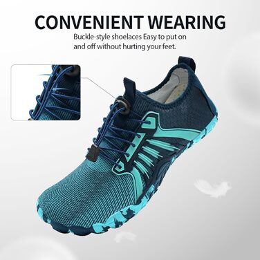 IceUnicorn Взуття для трейлраннінгу без шнурівків (чоловіче/жіноче), унісекс, для плавання та відпочинку на пляжі, 43 EU, блакитно-зелений