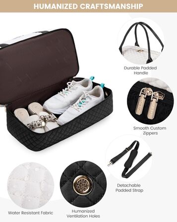 Спортивна сумка LOVEVOOK для жінок з відділенням для взуття, ручна поклажа, дорожня сумка, сумка для вихідних, містка для спортзалу, пляжу, подорожей, пологів (L-2шт, Бежевий, Чорний)