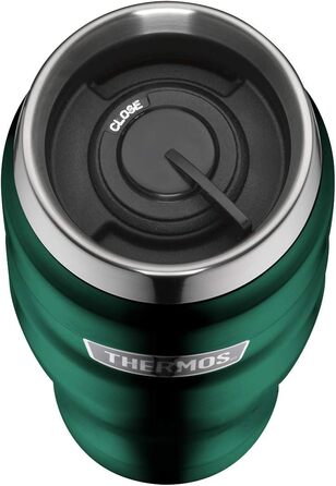 Термокружка THERMOS Stainless King 470 мл, зелена, для кави і чаю, нержавіюча сталь, ізоляційна, герметична, зберігає тепло 7 годин, холод 18 годин, BPA Free, підходить для посудомийної машини