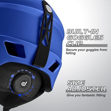 Шолом для сноуборду та гірських лиж Odoland з маскою: захист UV 400, вітрозахист, розмір M (55-59 см)