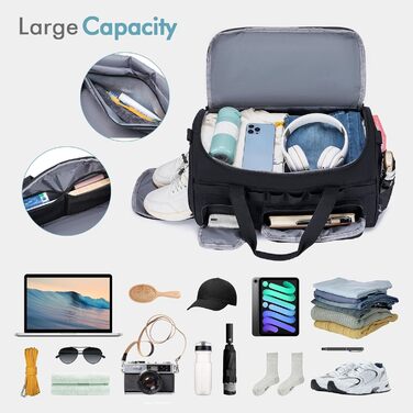 Тактична спортивна сумка BAGZY 40 л з відділенням для взуття, чоловіча дорожня сумка для фітнесу, спорту, подорожей, кемпінгу, хакі