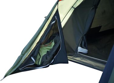 Намет KingCamp для 4 осіб з тамбуром, водонепроникний 3000мм, зелений - легкий кемпінговий намет для відпочинку на природі