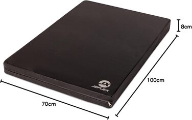 Jeflex м'який гімнастичний мат 100x70x8 см, складаний, для спорту, йоги, дитячої кімнати, зроблено в Німеччині