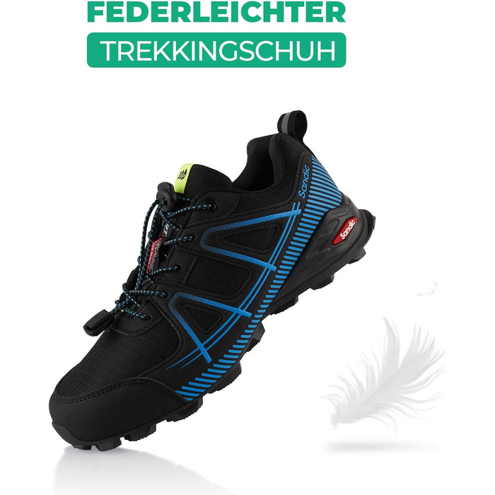 Трекінгові черевики для жінок та чоловіків, туристичні, для хайкінгу та трейлраннінгу, дихаючі, кольори: чорний, синій, блакитний, розмір 43 EU